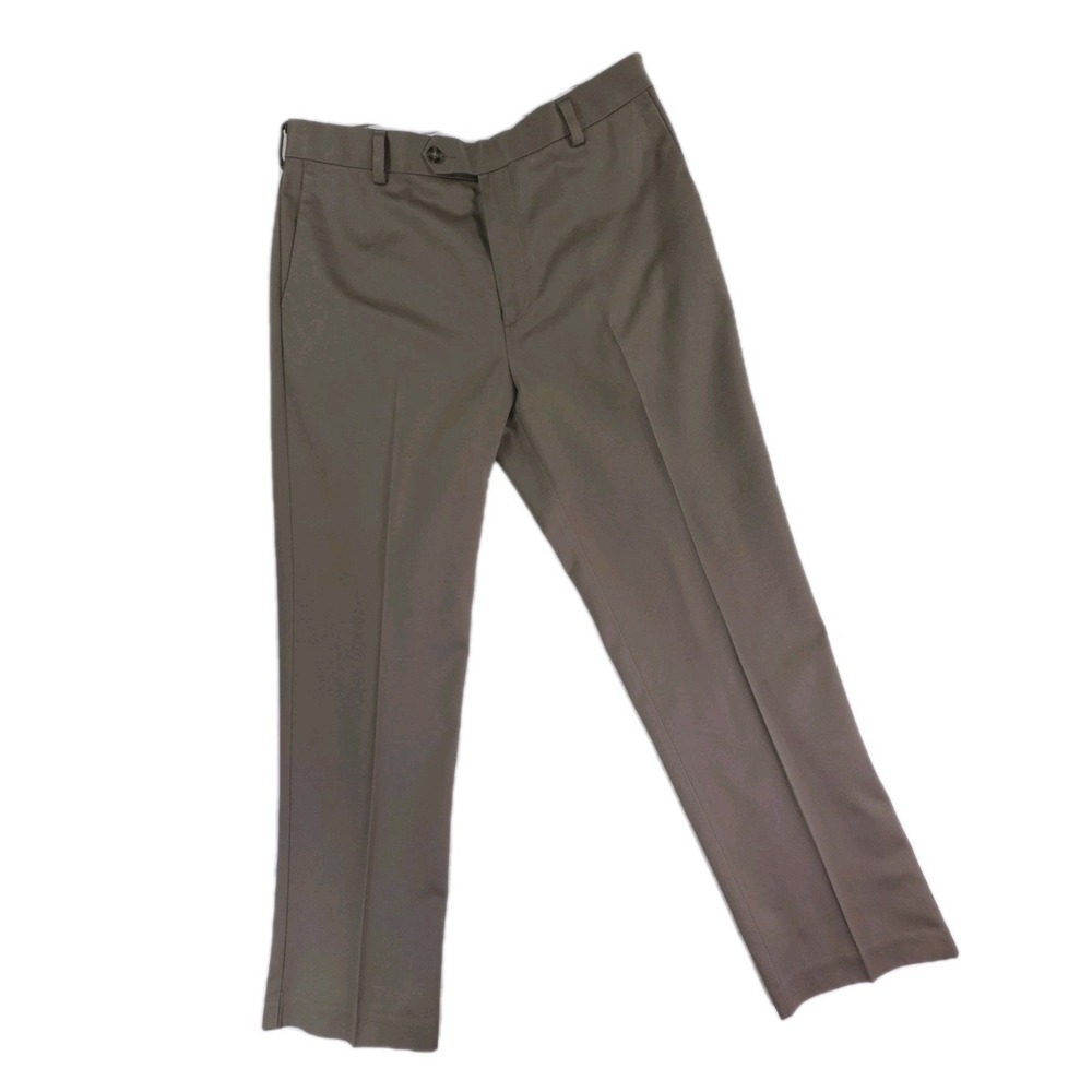 Roundtree & Yorke Men's Khaki Dress Chinos in Olive Brown
